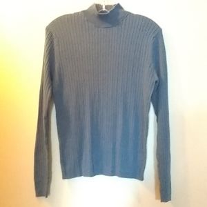 GIRLS blue silk mock turtleneck